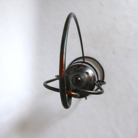 NEW 13.75” HANGING METAL & GLASS LANTERN TEA LIGHT CANDLE HOLDER STAND ODDITY - Picture 12 of 13